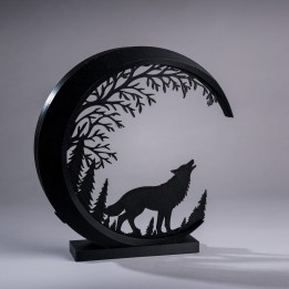 LunaWolf – Lampe Loup Lune LED - Lampes - Vue 1 - Impression 3D France