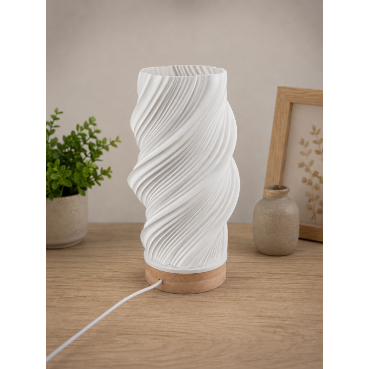 Lampe d’Ambiance LED « Luma Twist 3D » — Design Torsadé - Lampes - Vue 1 - Impression 3D France
