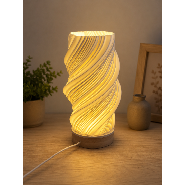 Lampe d’Ambiance LED « Luma Twist 3D » — Design Torsadé - Lampes - Vue 2 - Impression 3D France