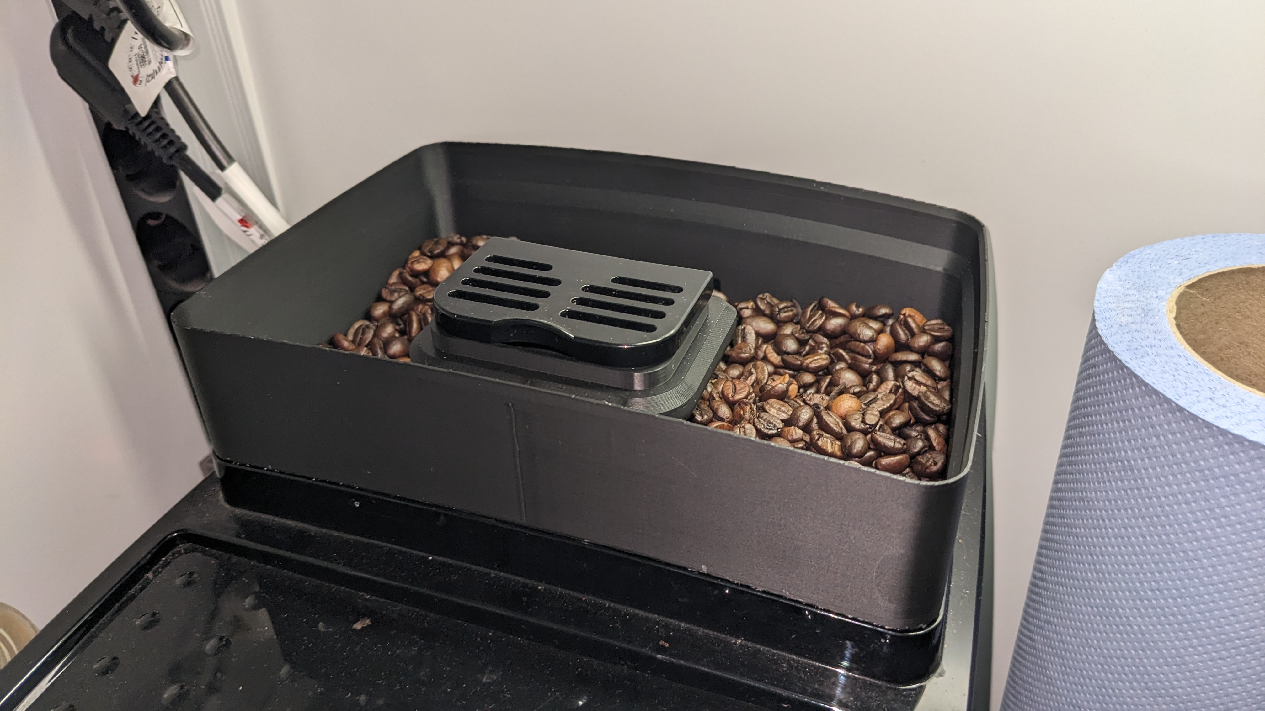 Rehausse bac à grains Delonghi Magnifica S – Extension de réservoir café - Accessoires en PETG | Impression 3D CreaMod3D - Vue 2