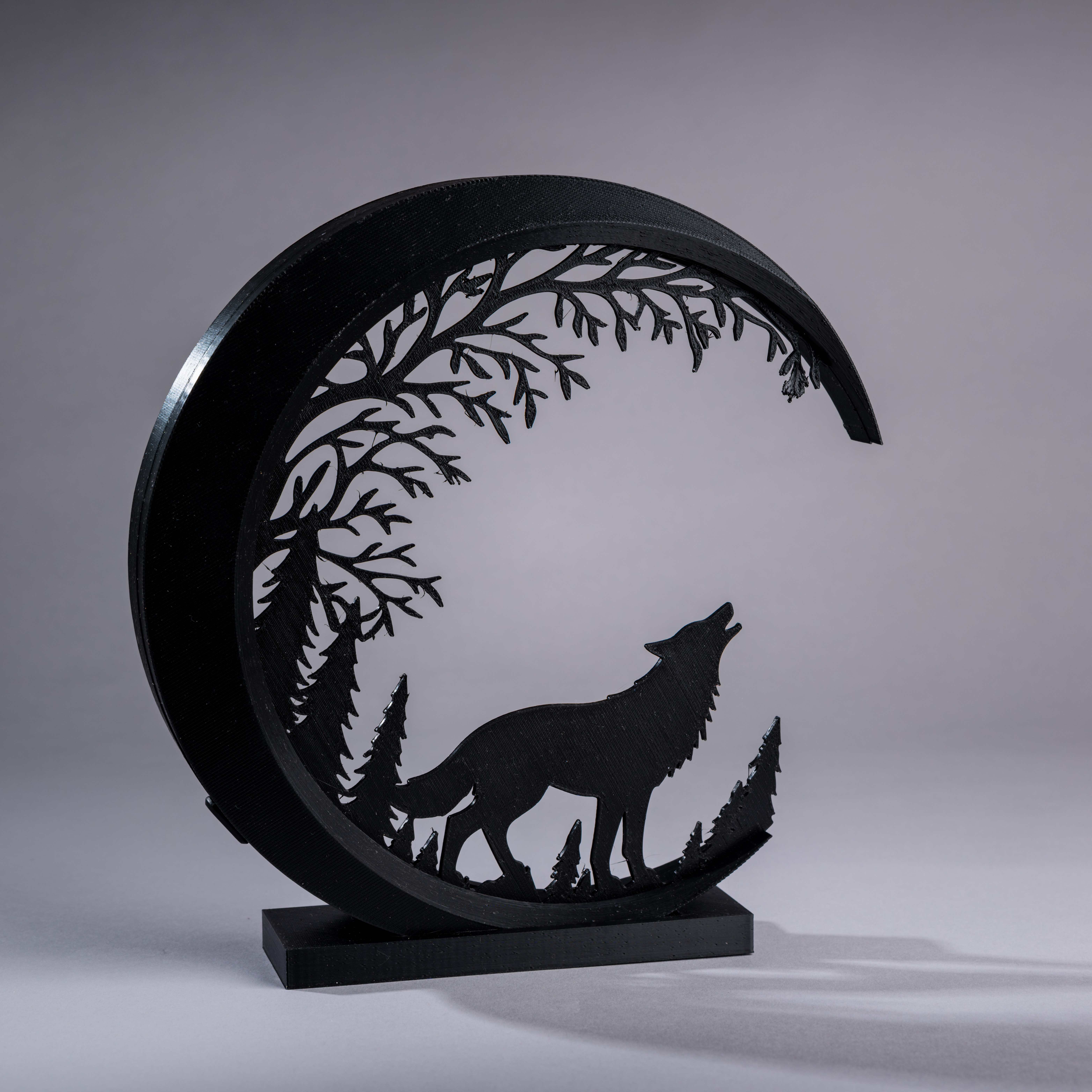 LunaWolf – Lampe loup lune - Impression 3D PLA - 21.50€ - CreaMod3D