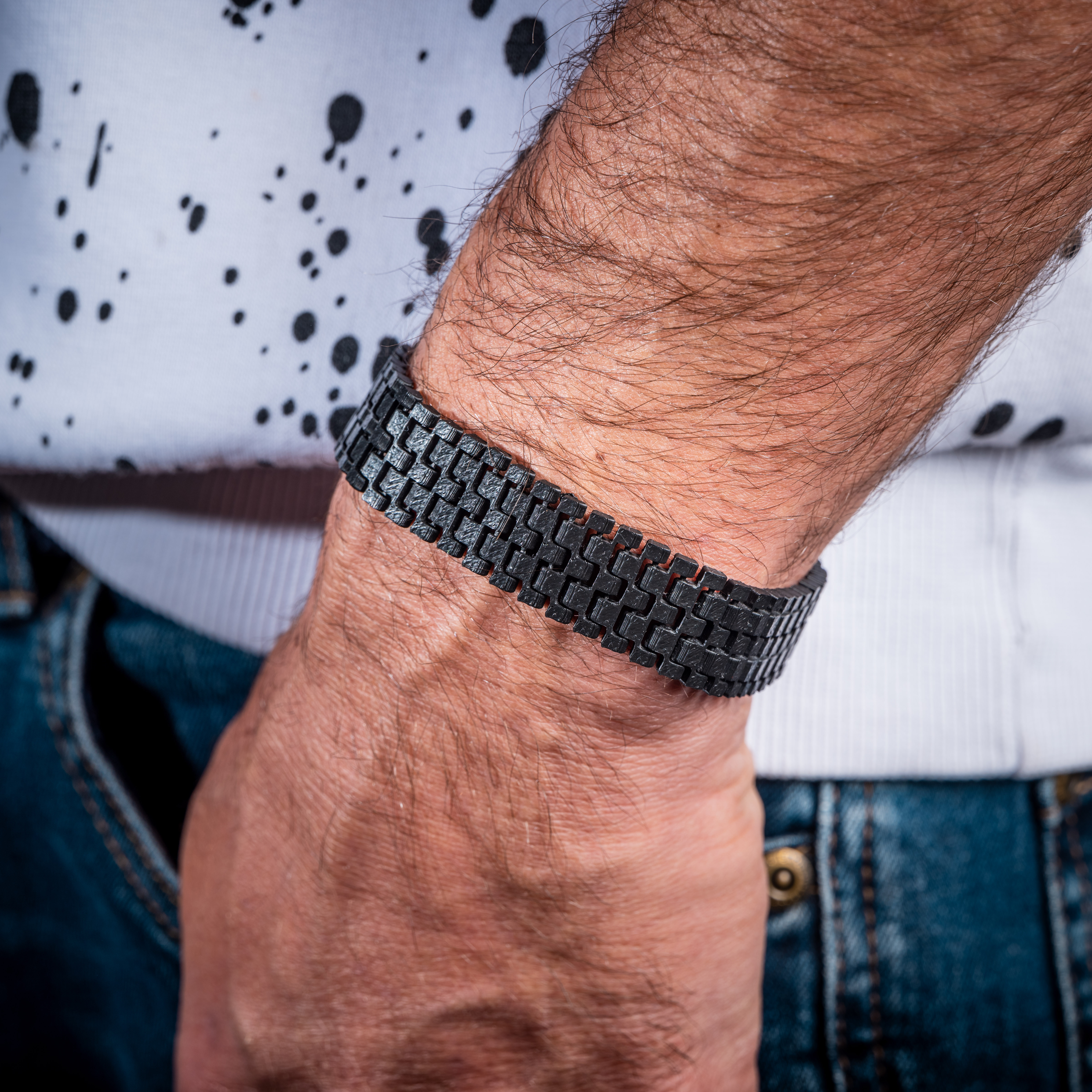 Bracelet Articulé 3D – Léger, Flexible - Accessoires en PLA | Impression 3D CreaMod3D - Vue 3