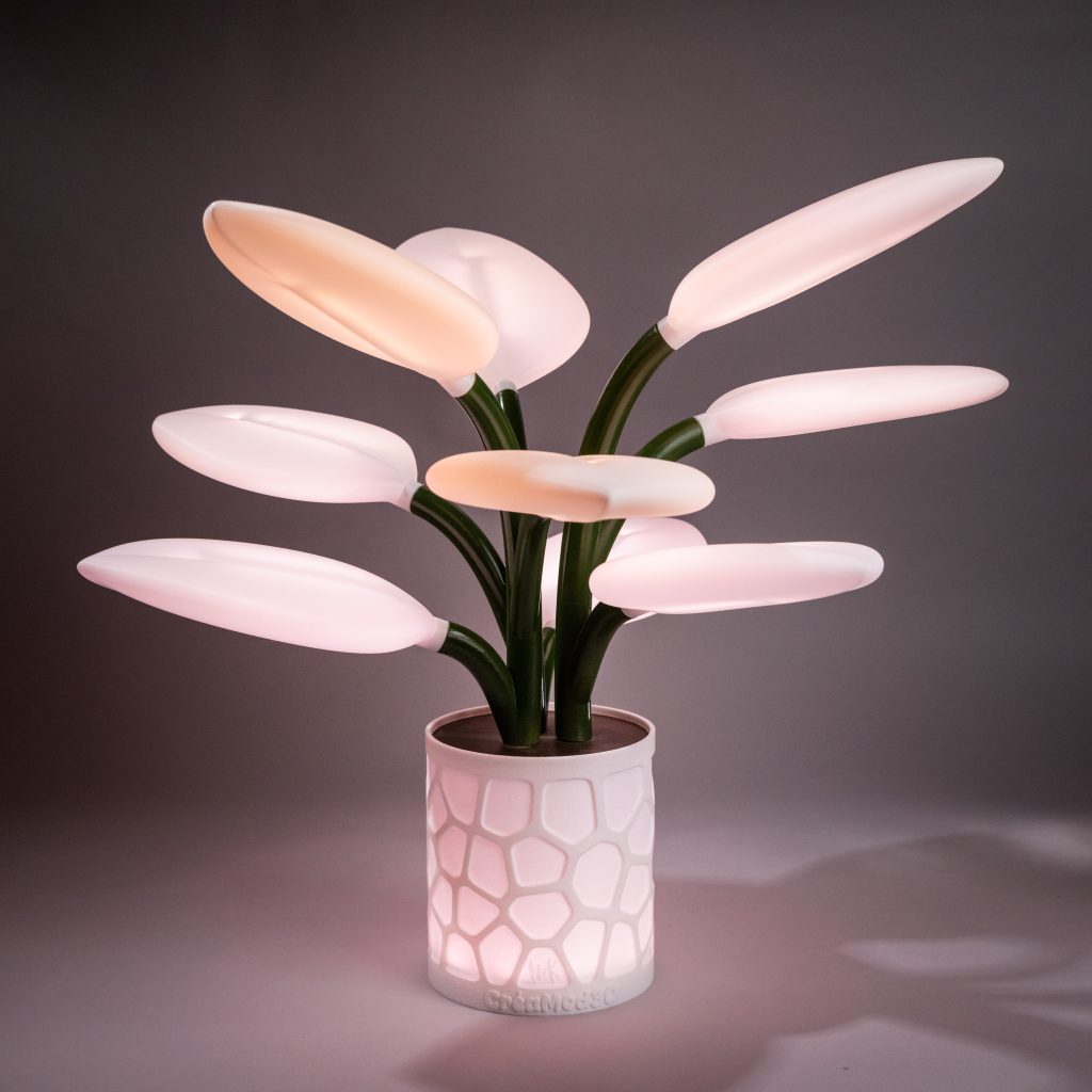 BloomLight XL RGB – Lampe fleur 55 cm - Impression 3D artisanale Made in France - CreaMod3D
