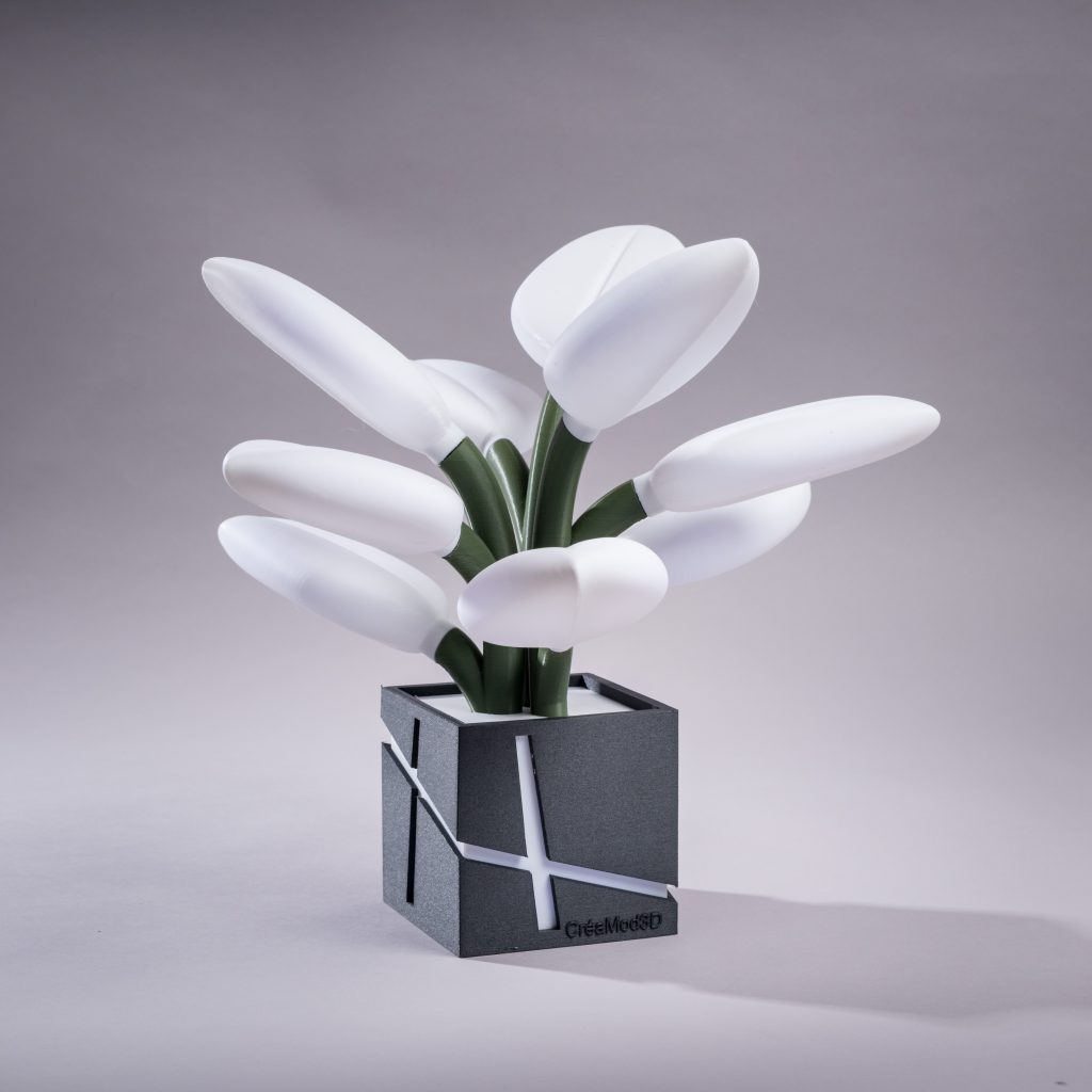 BloomLight Mini – Lampe fleur RGB Bluetooth - Impression 3D artisanale Made in France - CreaMod3D