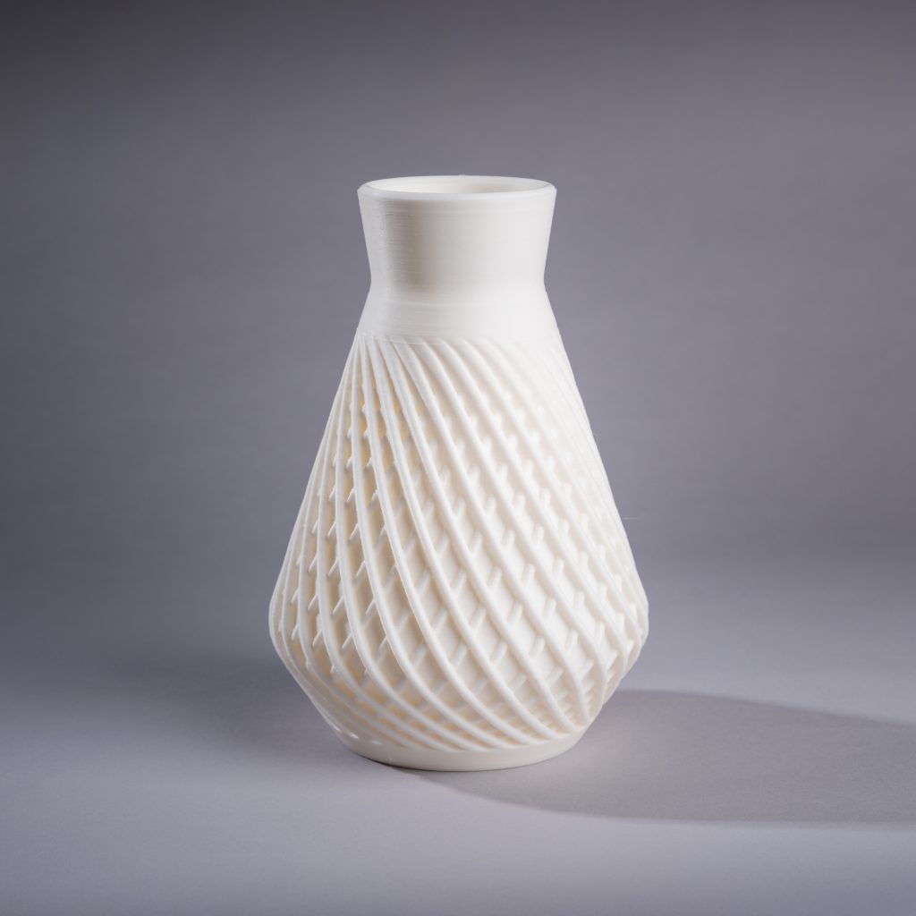 SnowTwist – Vase design blanc - Impression 3D artisanale Made in France - CreaMod3D