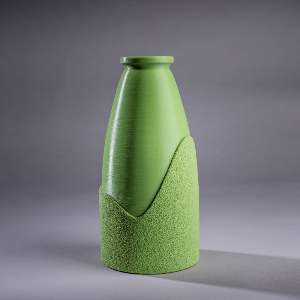 Double Texture - Vase Vert - Impression 3D artisanale Made in France - CreaMod3D