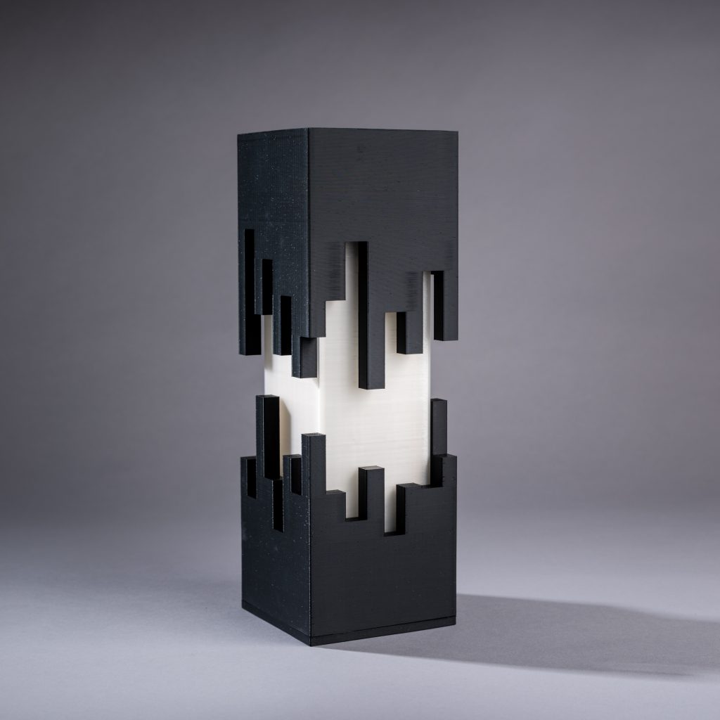 Lampe Moderne Noir & Blanc - Impression 3D artisanale Made in France - CreaMod3D