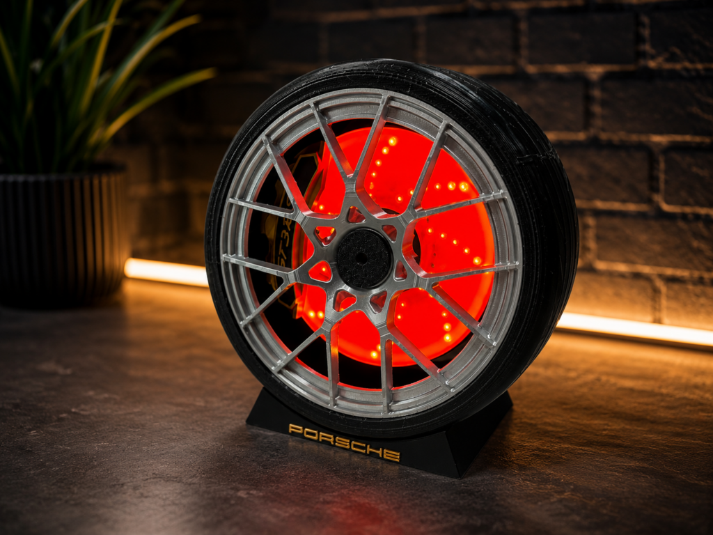 Lampe décorative roue automobile 3D – LED - Impression 3D artisanale Made in France - CreaMod3D